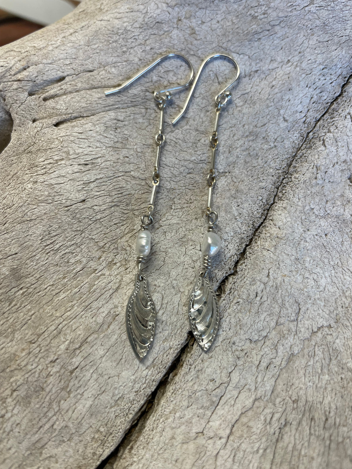 Silver and Pearl Romal Earrings